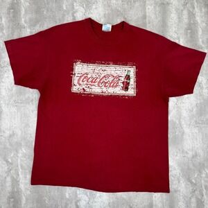 Vintage Coca-Cola Bottle T-Shirt Mens XL Red Soda Ad Promo Streetwear Casual 90s